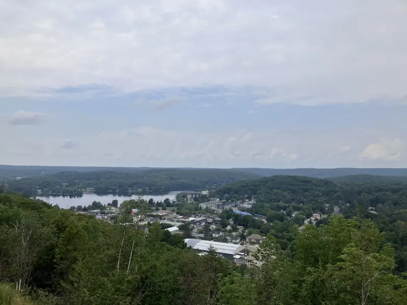 Haliburton village and Head Lake from Skyline Park